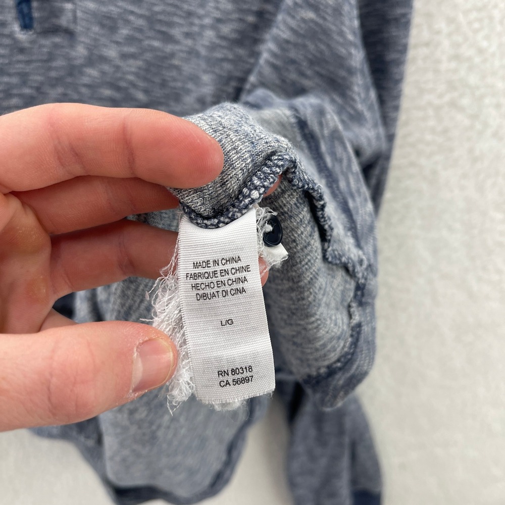 Lucky Brand Shirt Mens Large Blue Waffle Knit Thermal Henley Y2K Outdoor Grunge - Picture 5 of 8